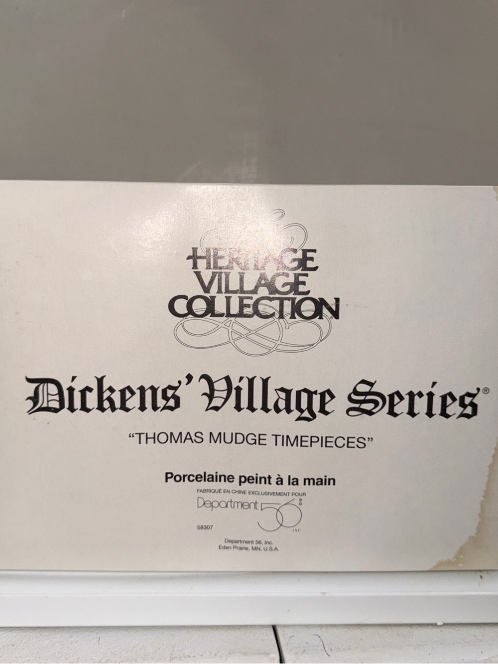 Dickens' Village Series Thomas Mudge Timepieces Dept 56